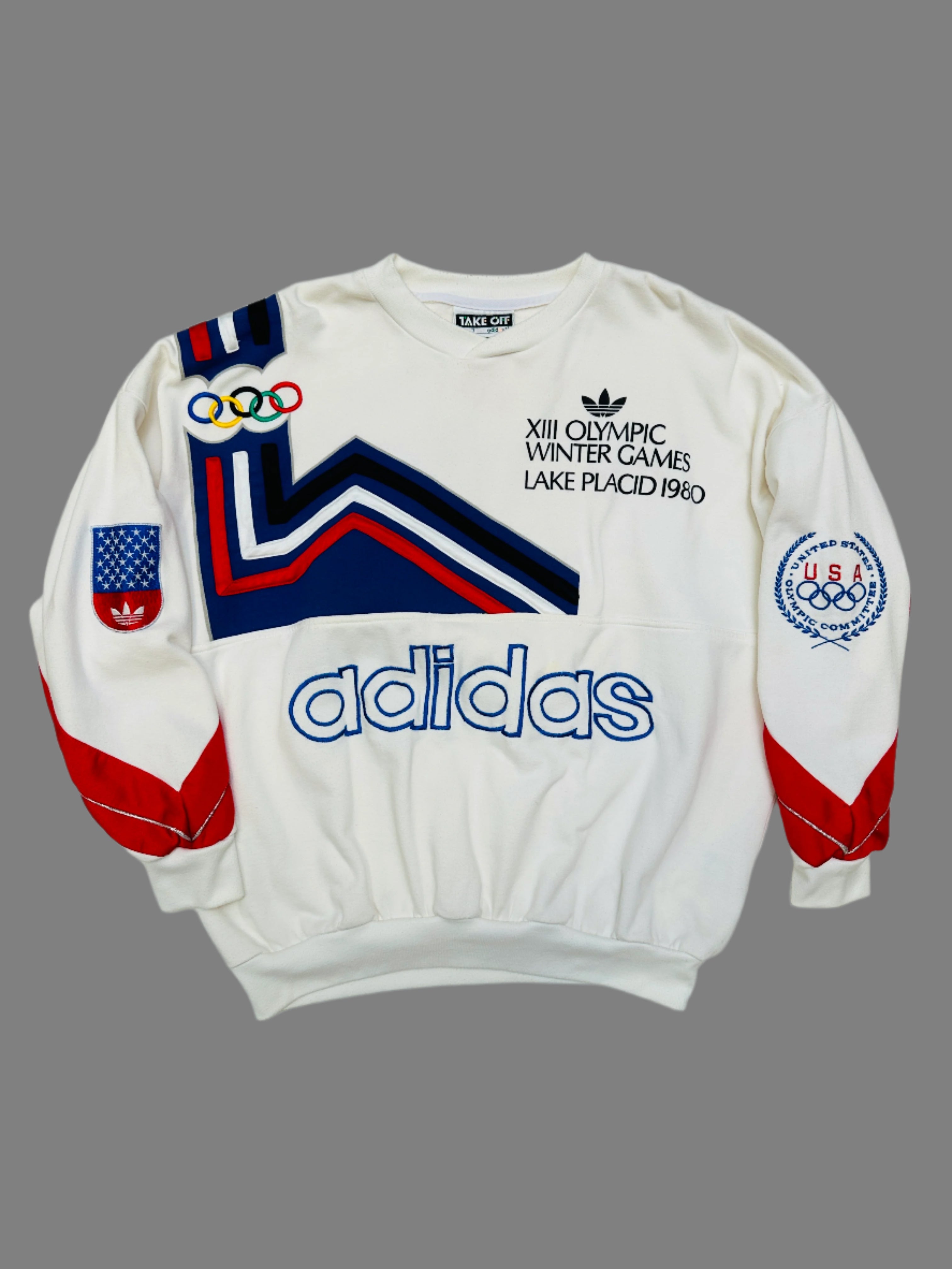 ウェア adidas vintage game shirt Vintage sweatshirt - Adidas | XIII Olymic Winter Games 1980