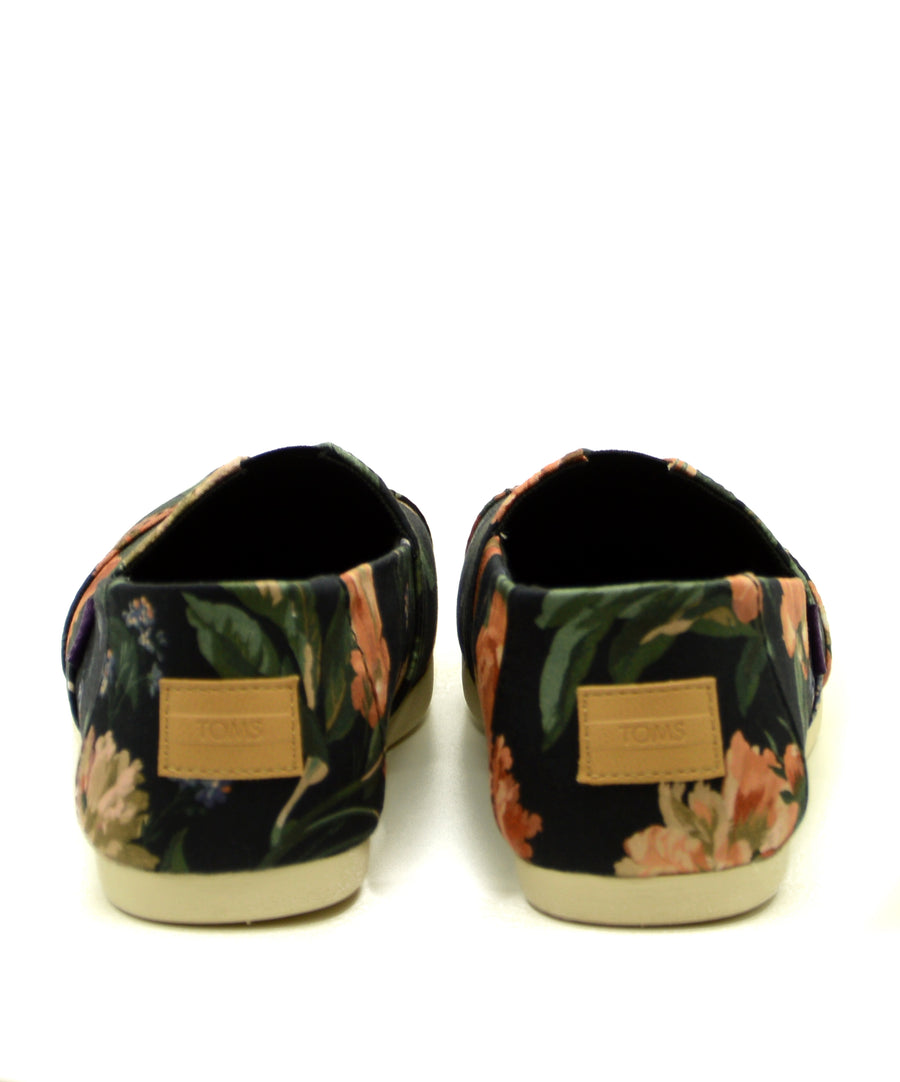 TOMS Classic Black Decadent Bloom Liberty Print cipő