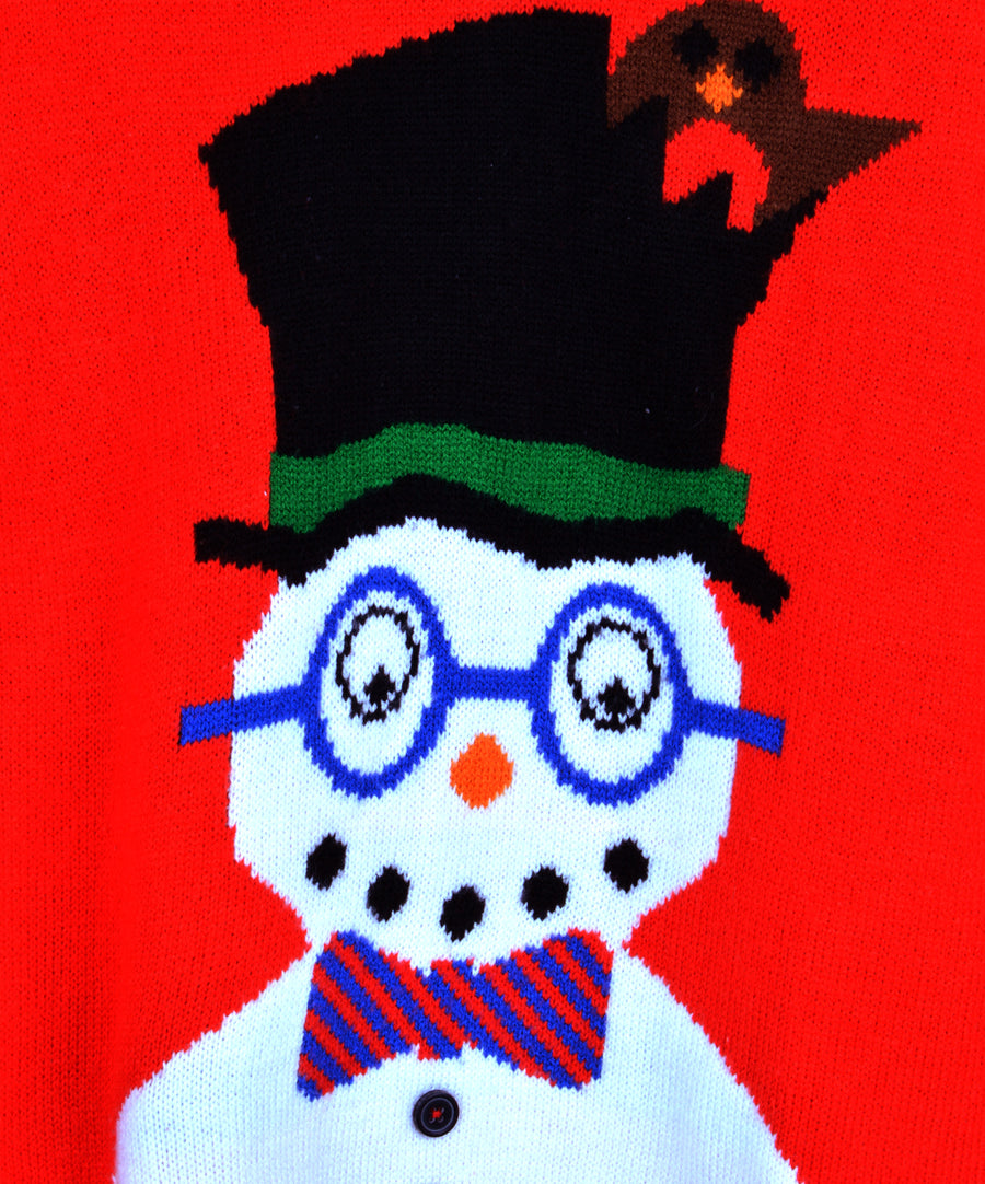 Vintage karácsonyi pulóver - Szemüveges hóember