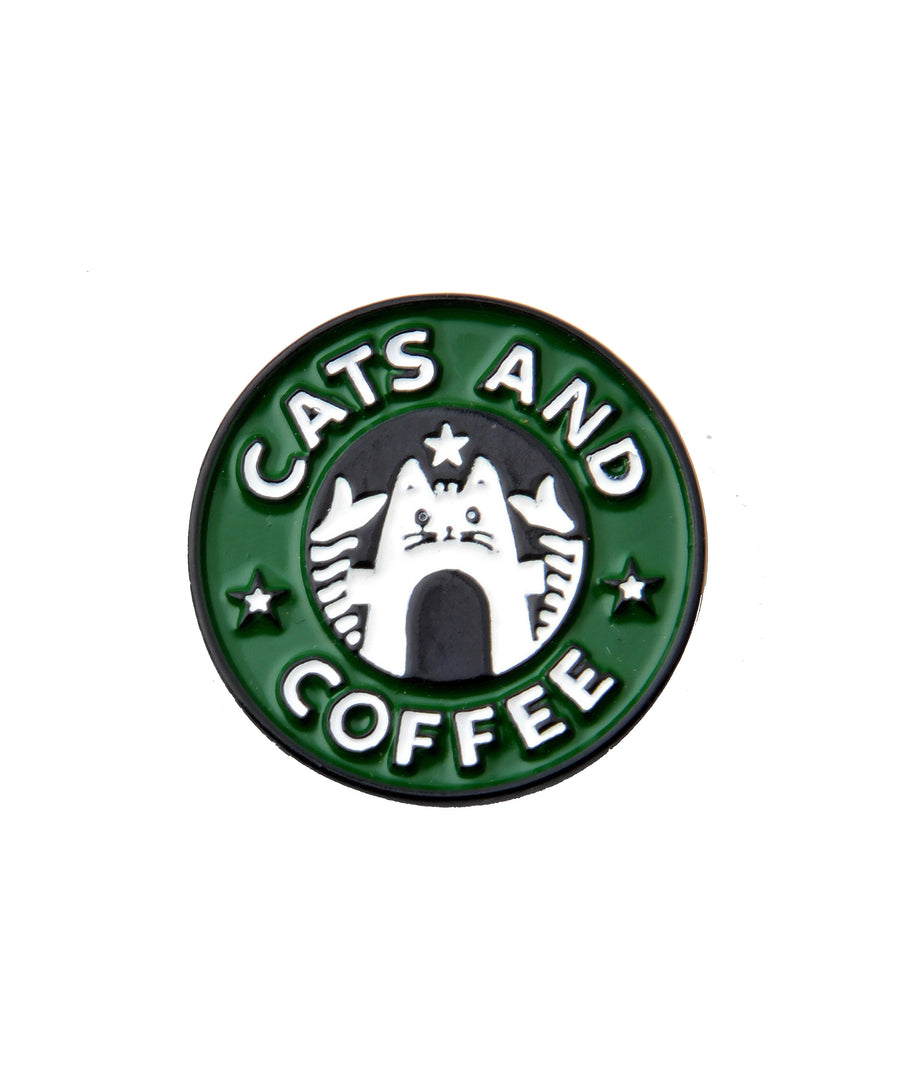 Kitűző - Cats and Coffee