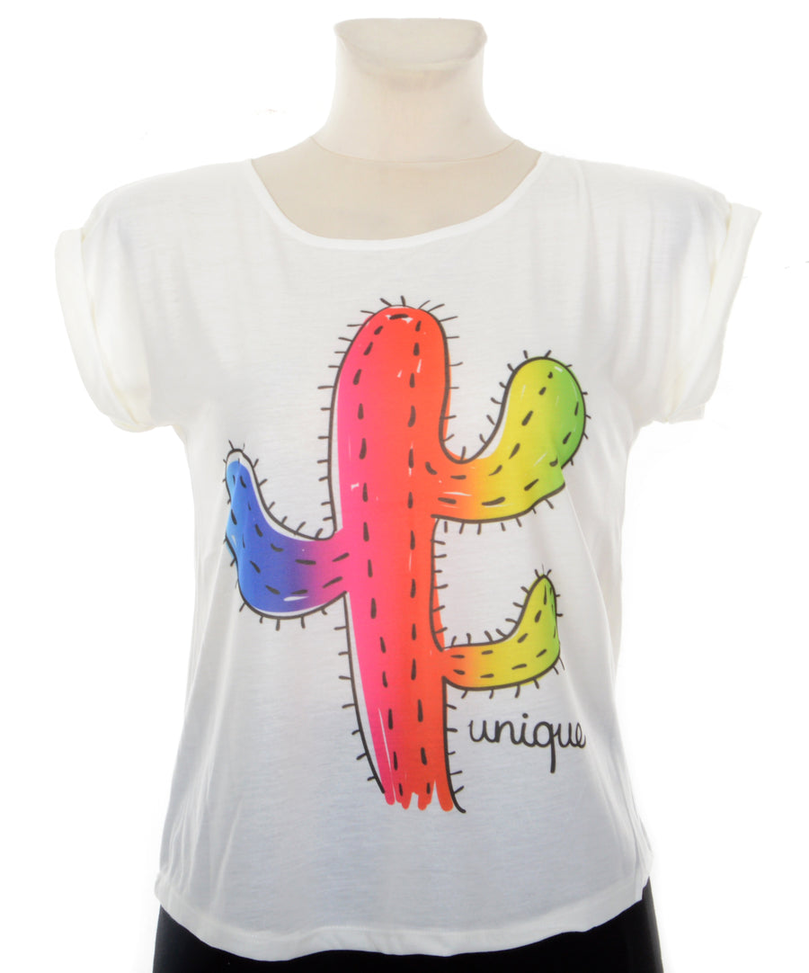 Kaktusz mintás női póló