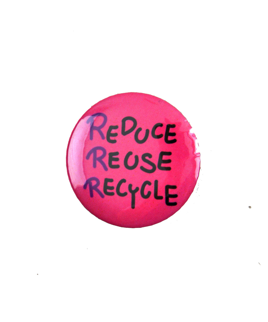 Smörgas kitűző - Reduce, Reuse, Recycle | rózsaszín