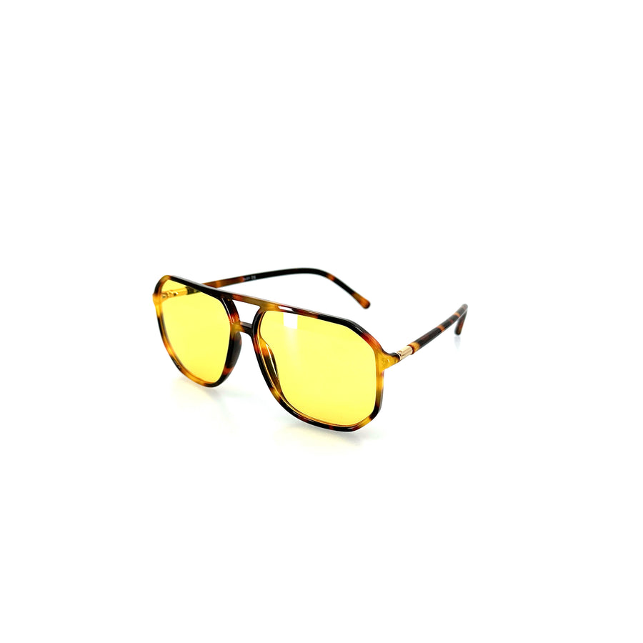 70-es évek stílusú, barna színű, műanyag napszemüveg. 