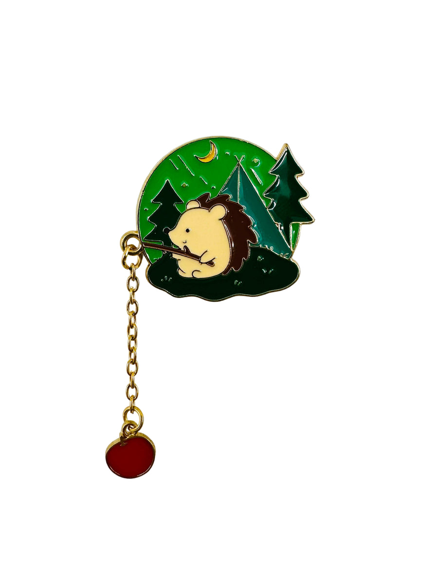 Badge - Fishing Hedgehog