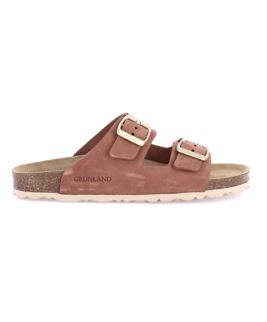 Grünland double strap women's slippers - Rosa Antico