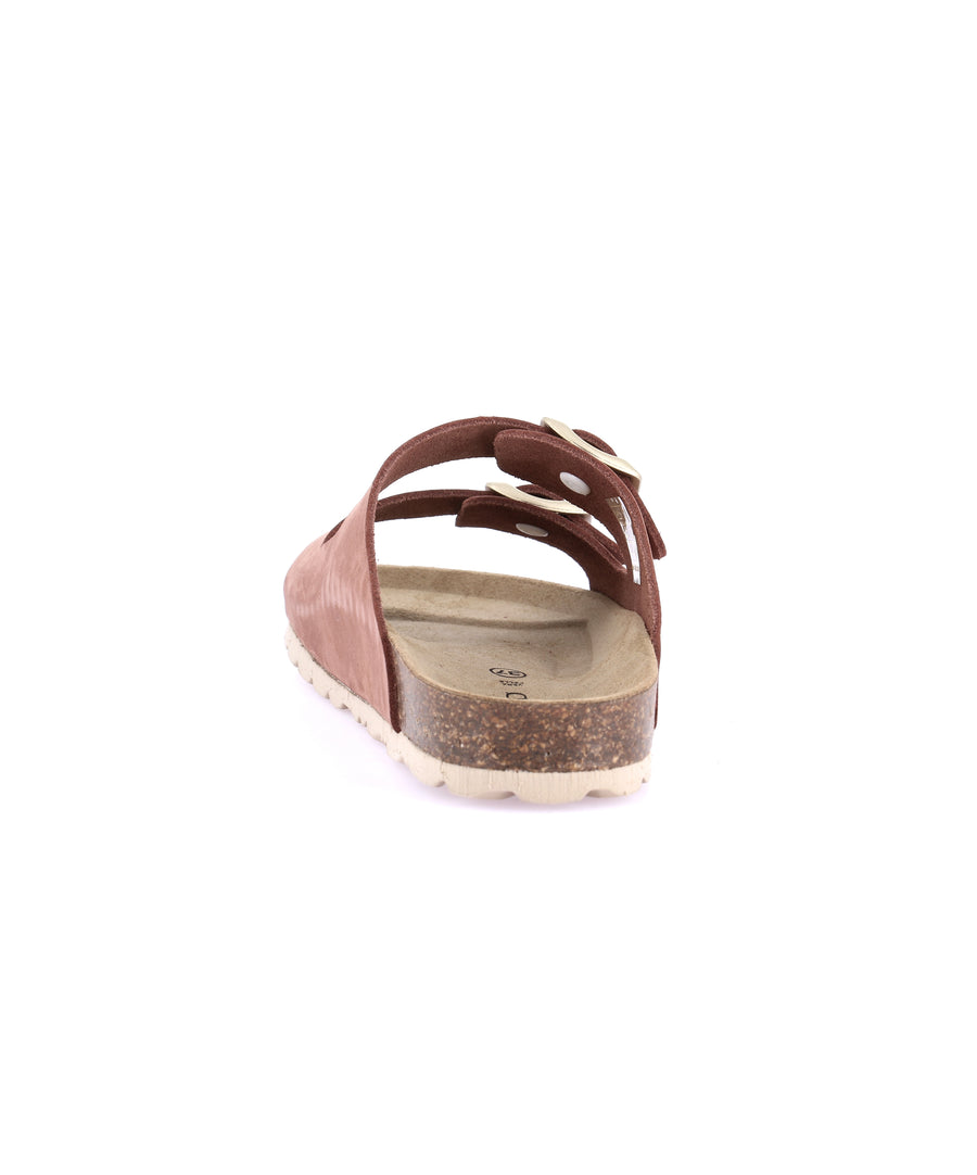 Grünland double strap women's slippers - Rosa Antico