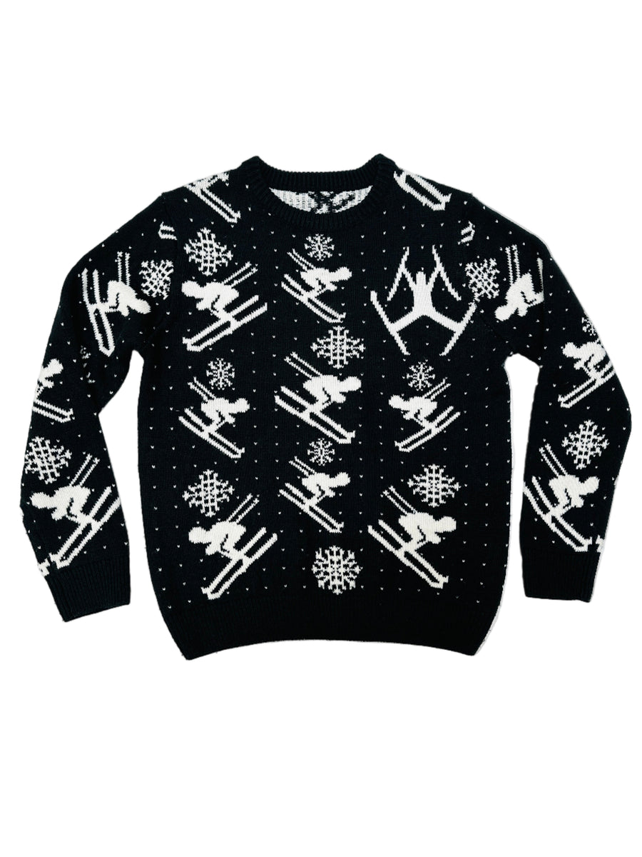 Vintage karácsonyi pulóver - Síelők