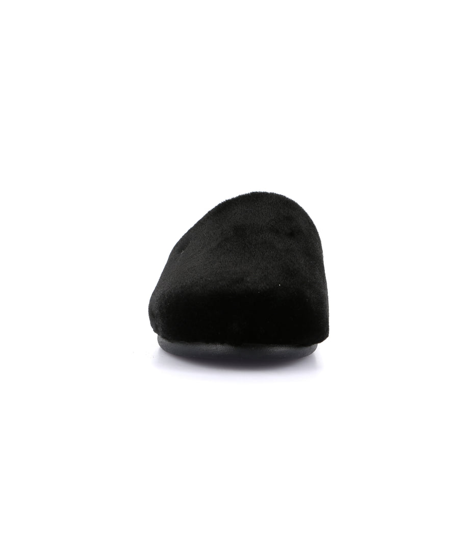 Grünland women's faux fur slippers - Black