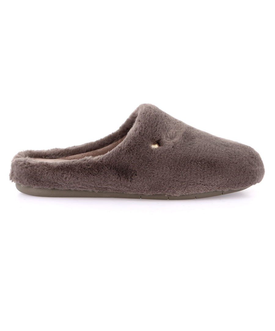 Grünland women's faux fur slippers - Taupe