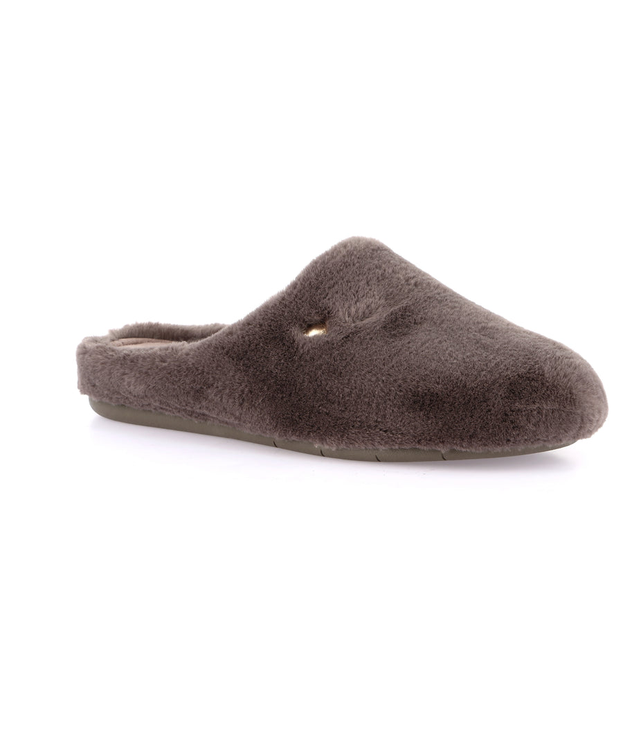 Grünland women's faux fur slippers - Taupe