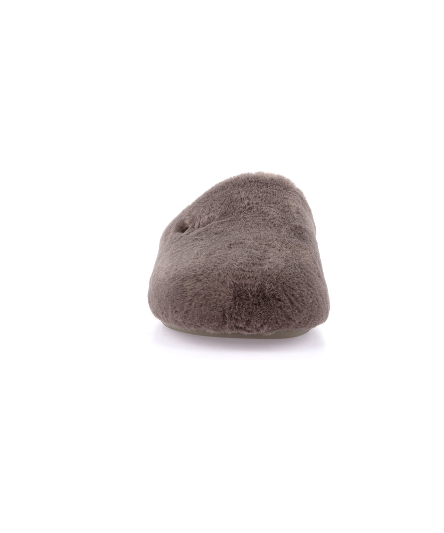 Grünland women's faux fur slippers - Taupe