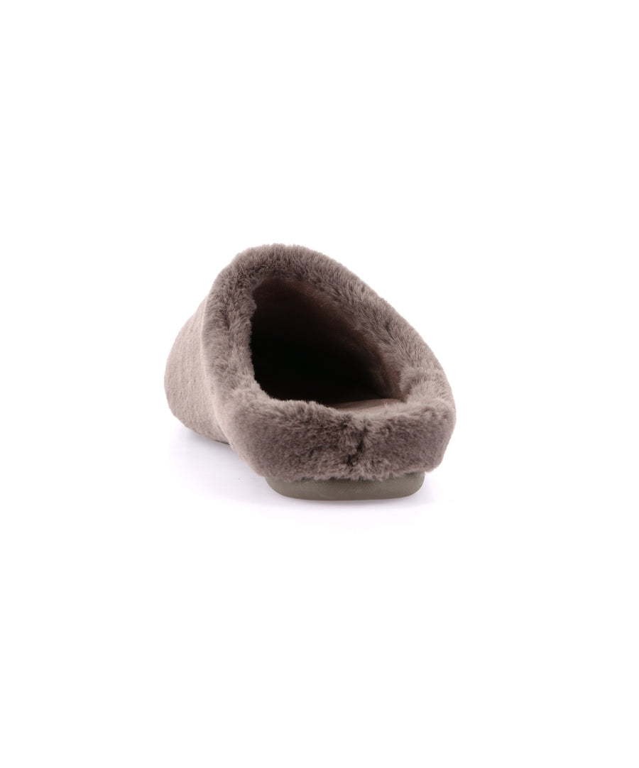 Grünland women's faux fur slippers - Taupe