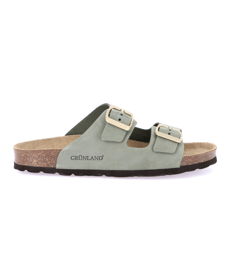 Grünland double strap women's slippers - Salvia