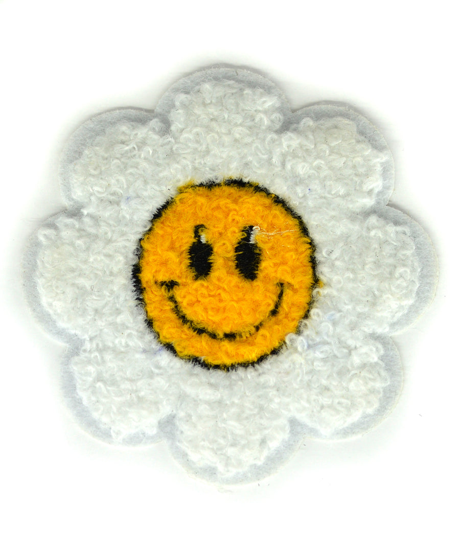 Felvarró - Bolyhos virág smiley