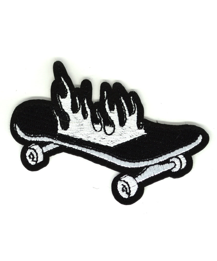 Patch - Flaming Skateboard