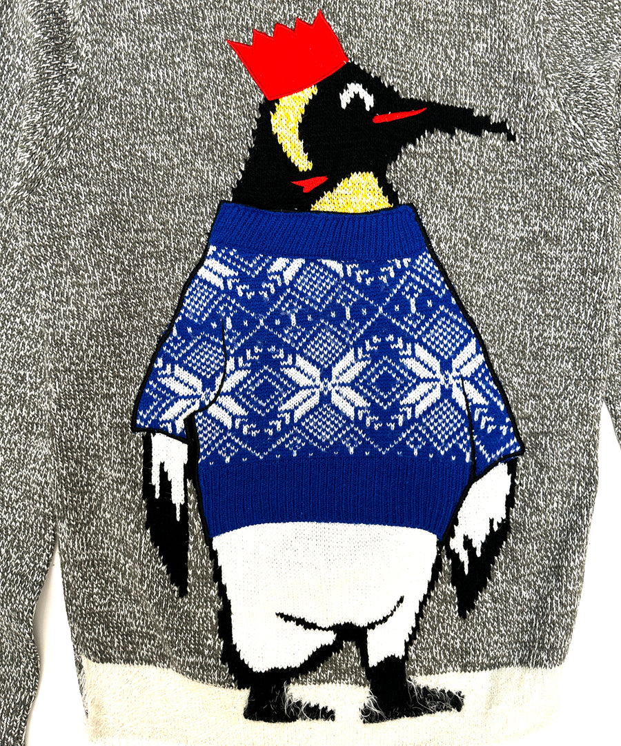 Vintage Christmas Sweater - Emperor Penguins