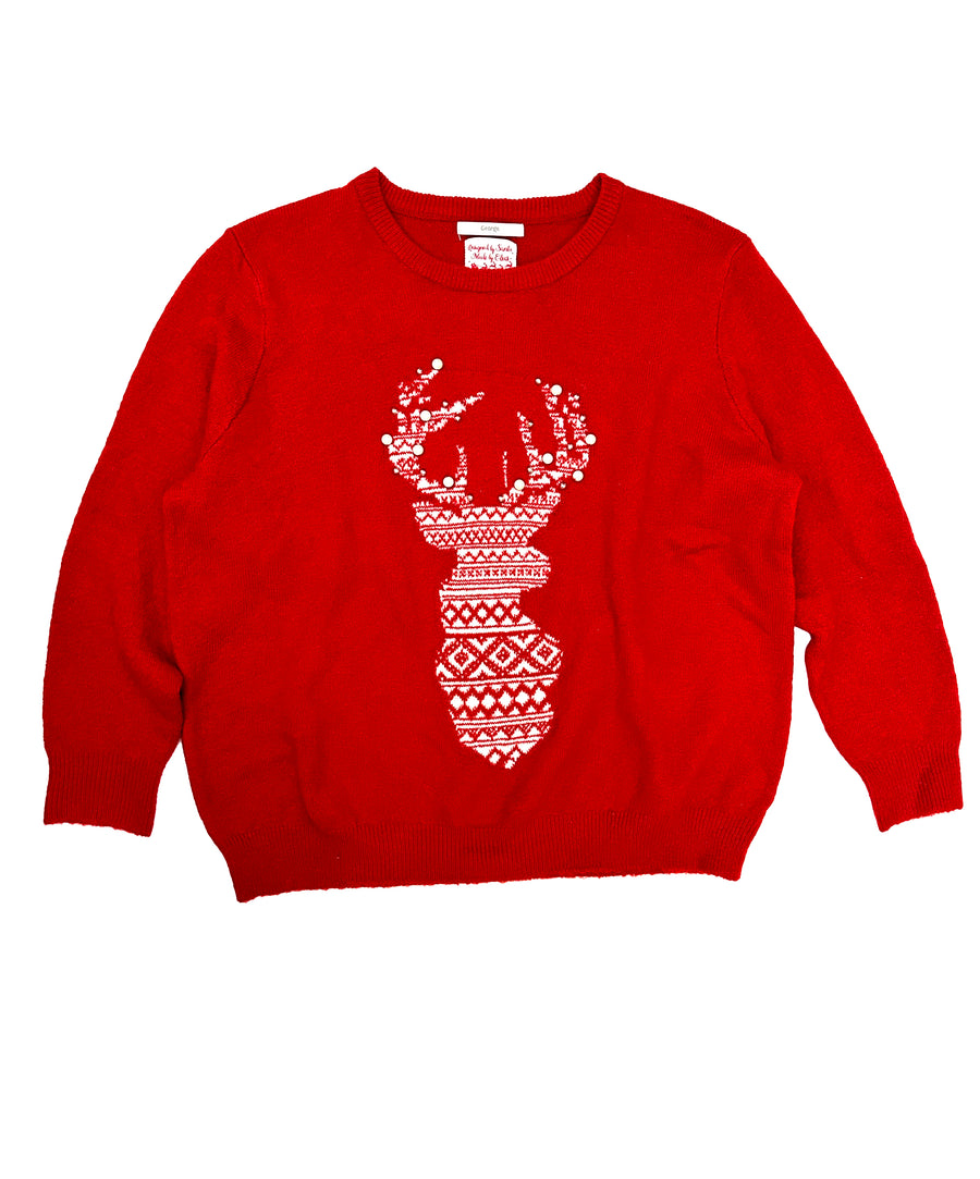 Vintage Christmas Sweater - Pearly deer