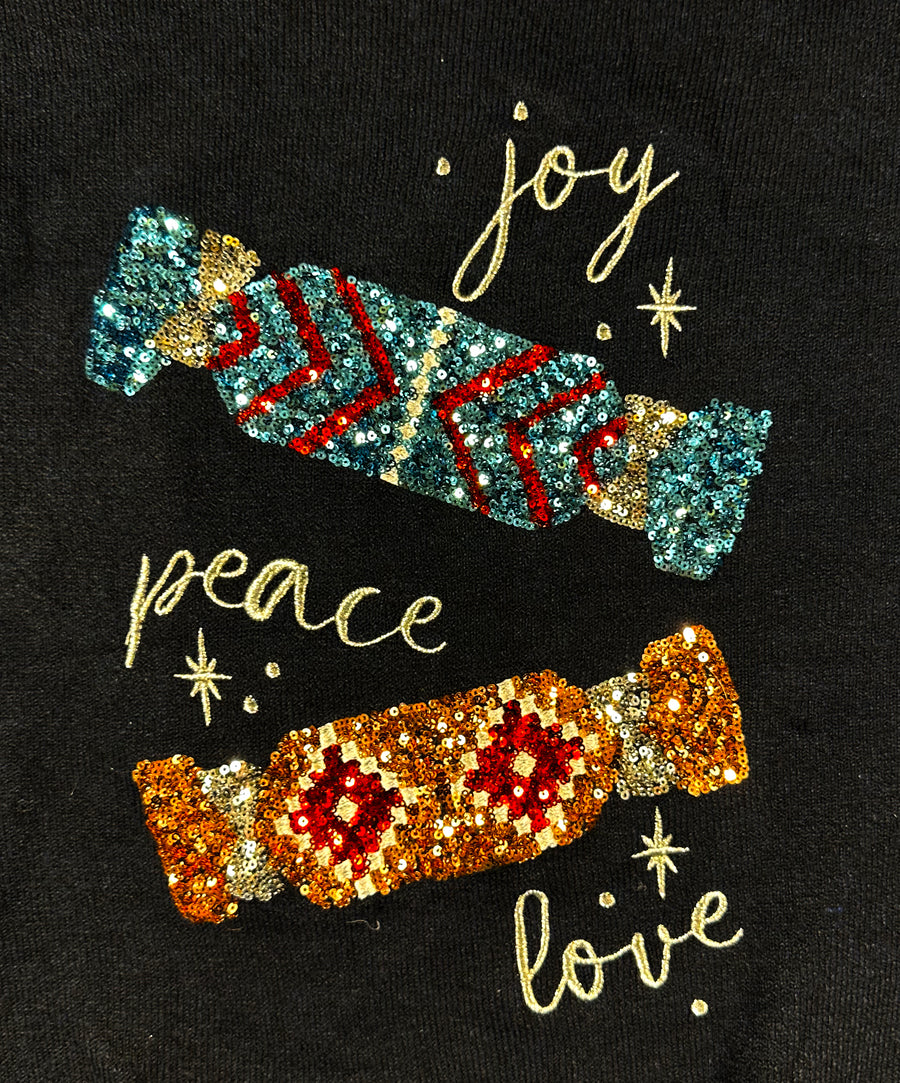 Vintage Christmas Sweater - Joy Peace Love