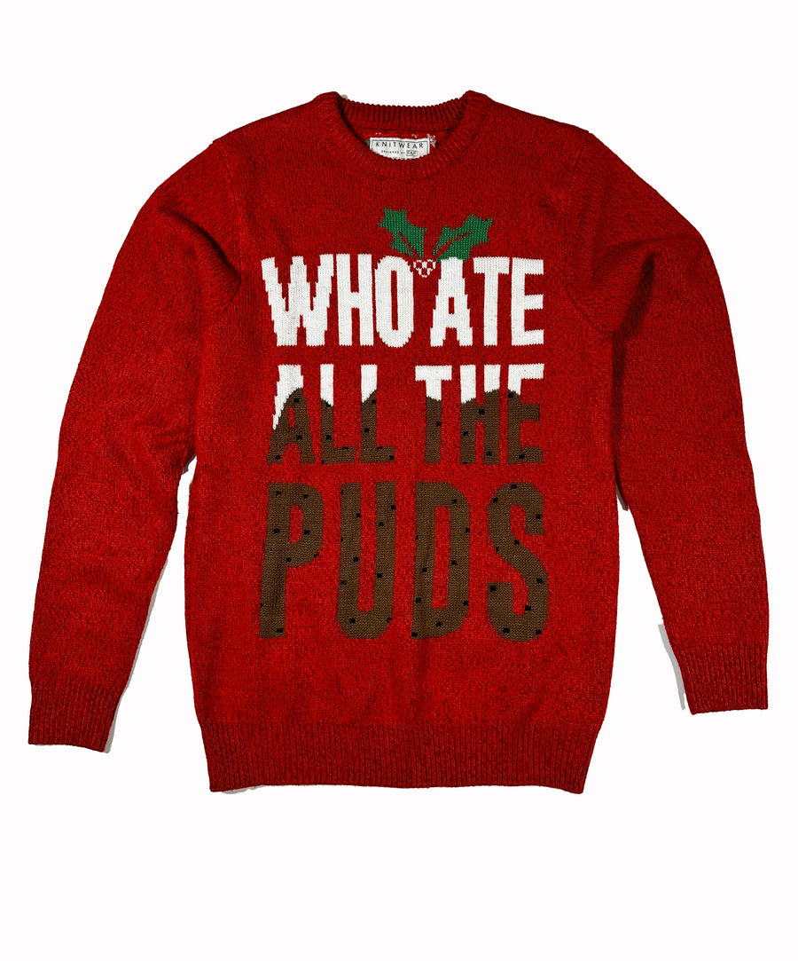 Vintage Christmas Sweater - Who ate all the puds