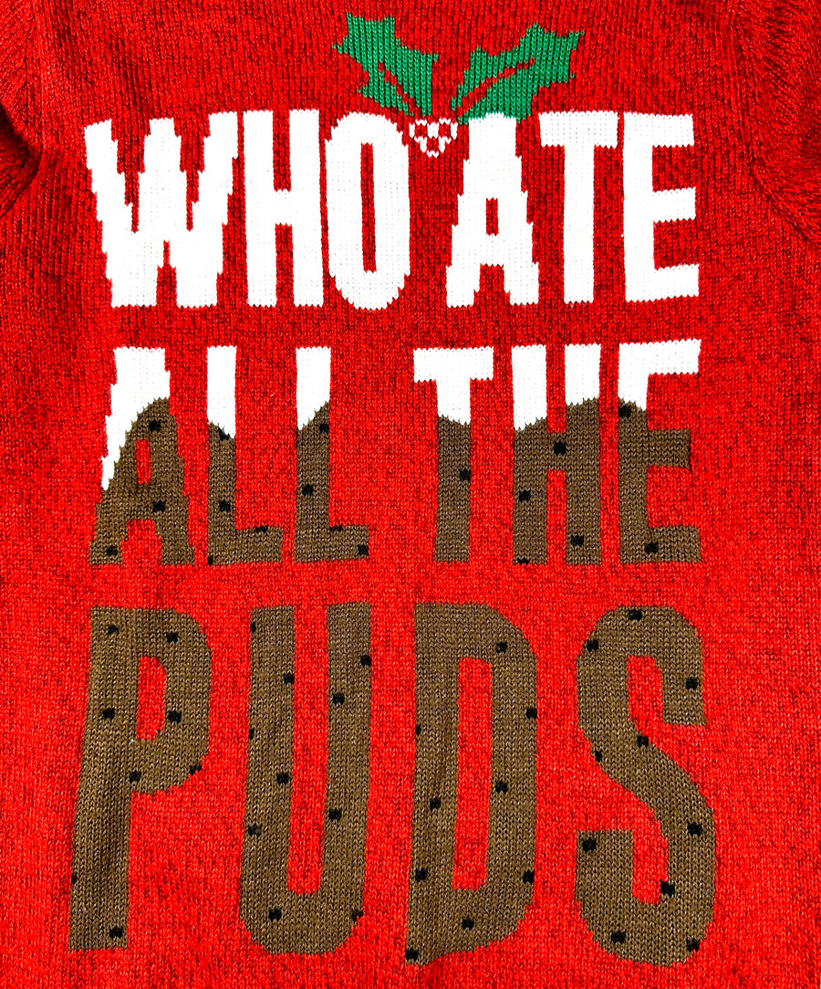 Vintage Christmas Sweater - Who ate all the puds