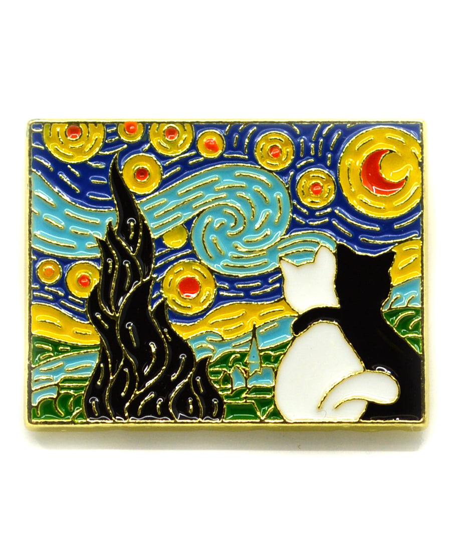 Kitűző - Van Gogh cicák