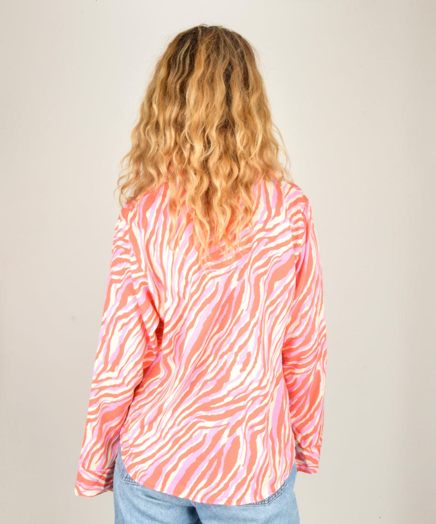 Tiger Stripe Blouse - Pink