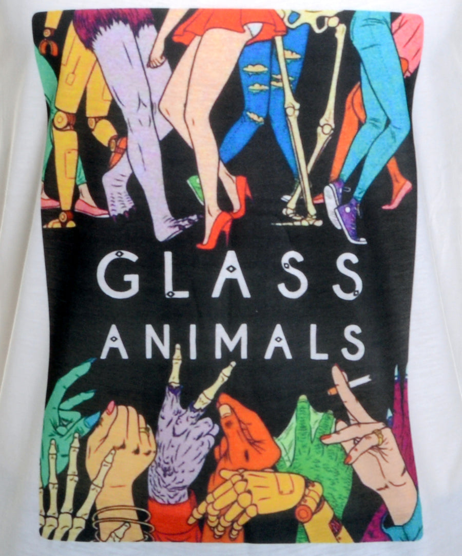 Egyenes fazonú, unisex trikó Glass Animals mintával.