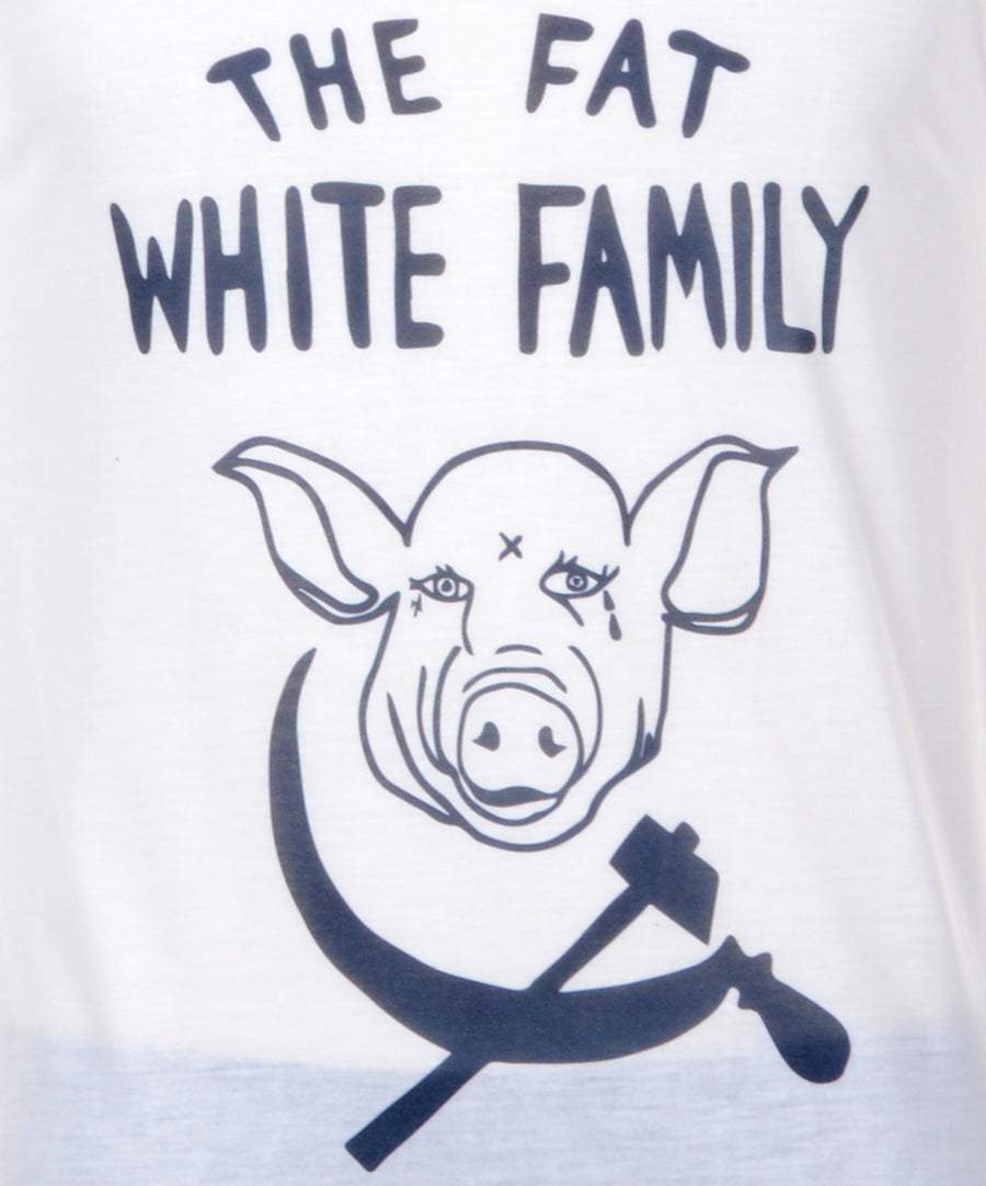 Egyenes fazonú, unisex trikó The Fat White Family mintával.
