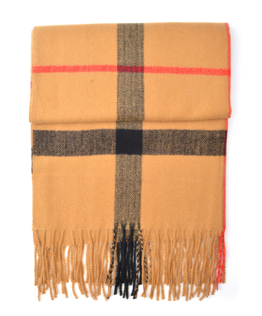 Plaid Scarf | Brown - Red