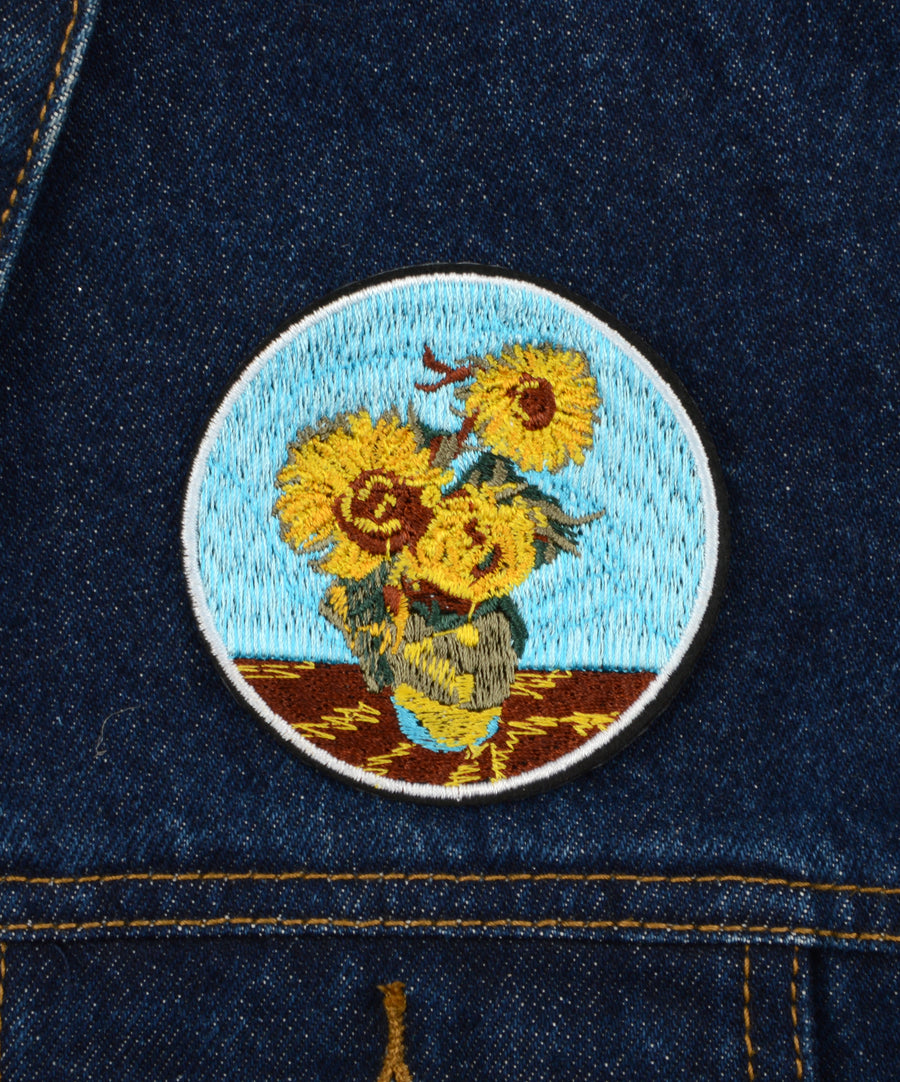 Van Gogh festmény mintájú hímzett felvarró