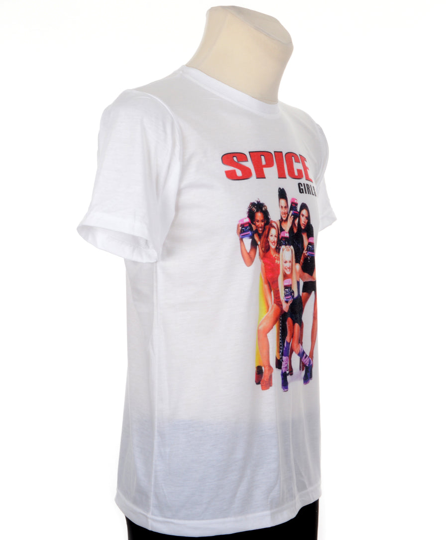 Klasszikus fazonú, Spice Girls mintájú zenekaros férfi póló.