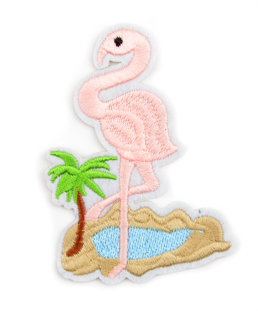 Flamingó mintás hímzett felvarró