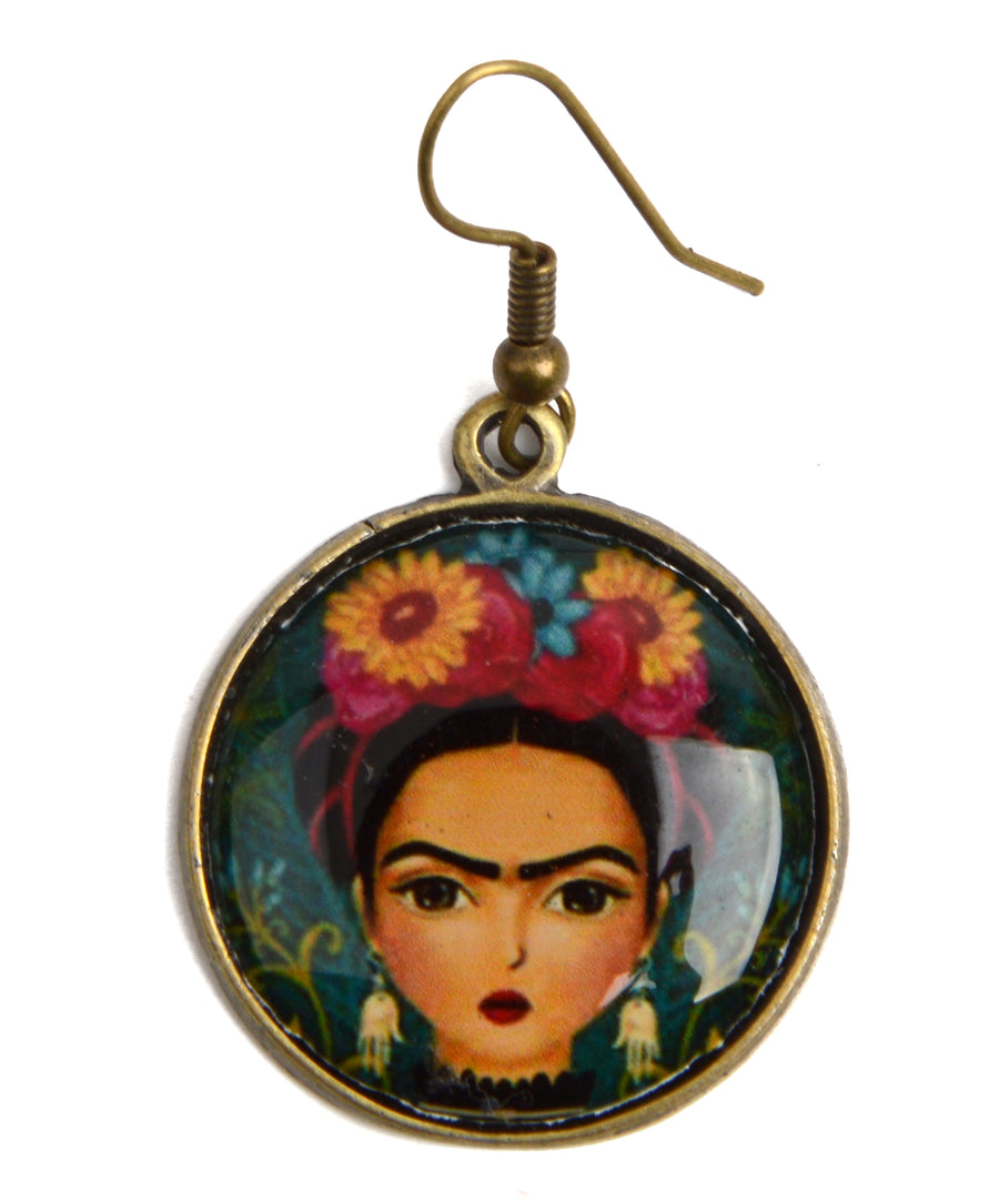 Frida Kahlo mintás fülbevaló