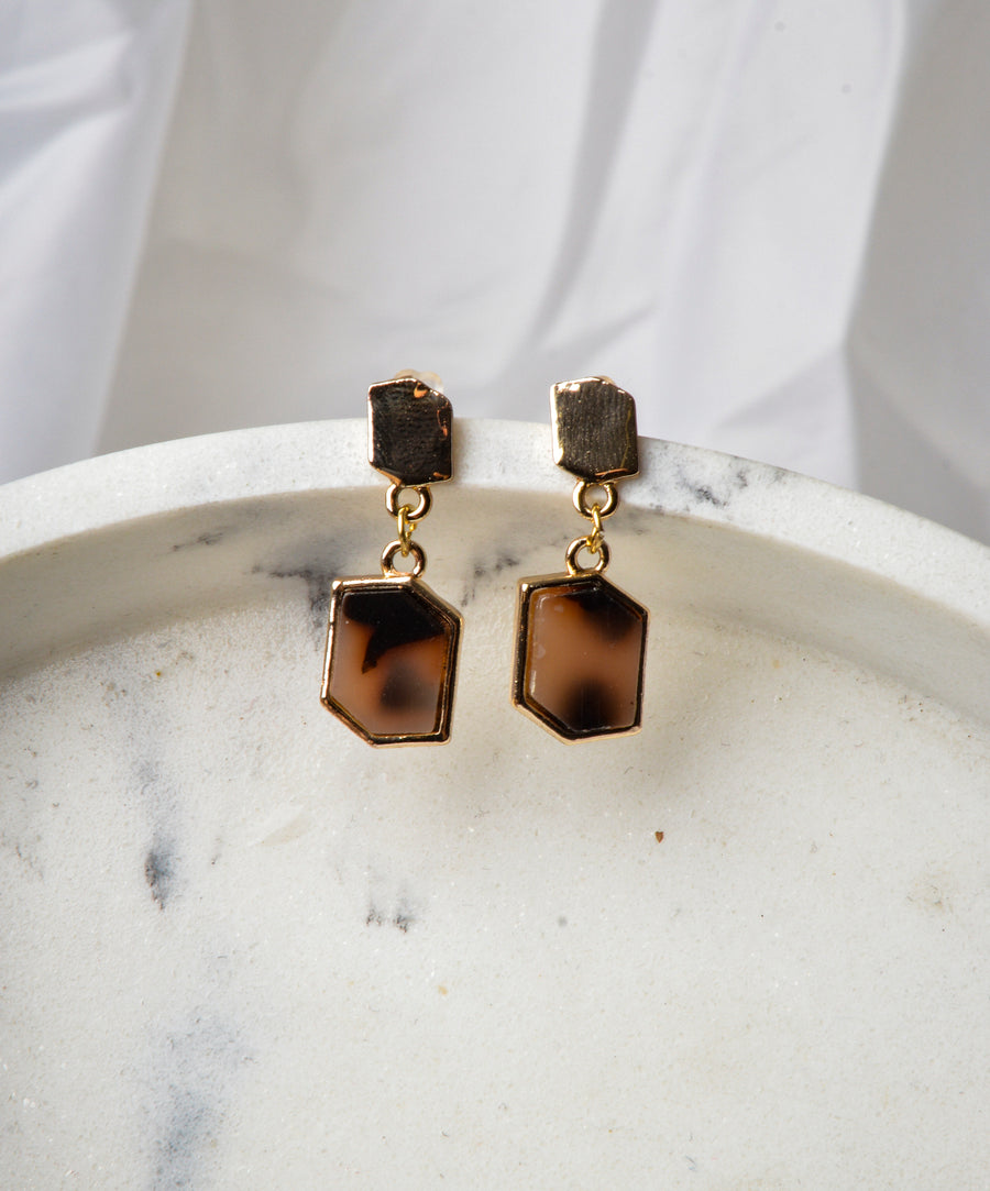 Earrings - Marble | Brown