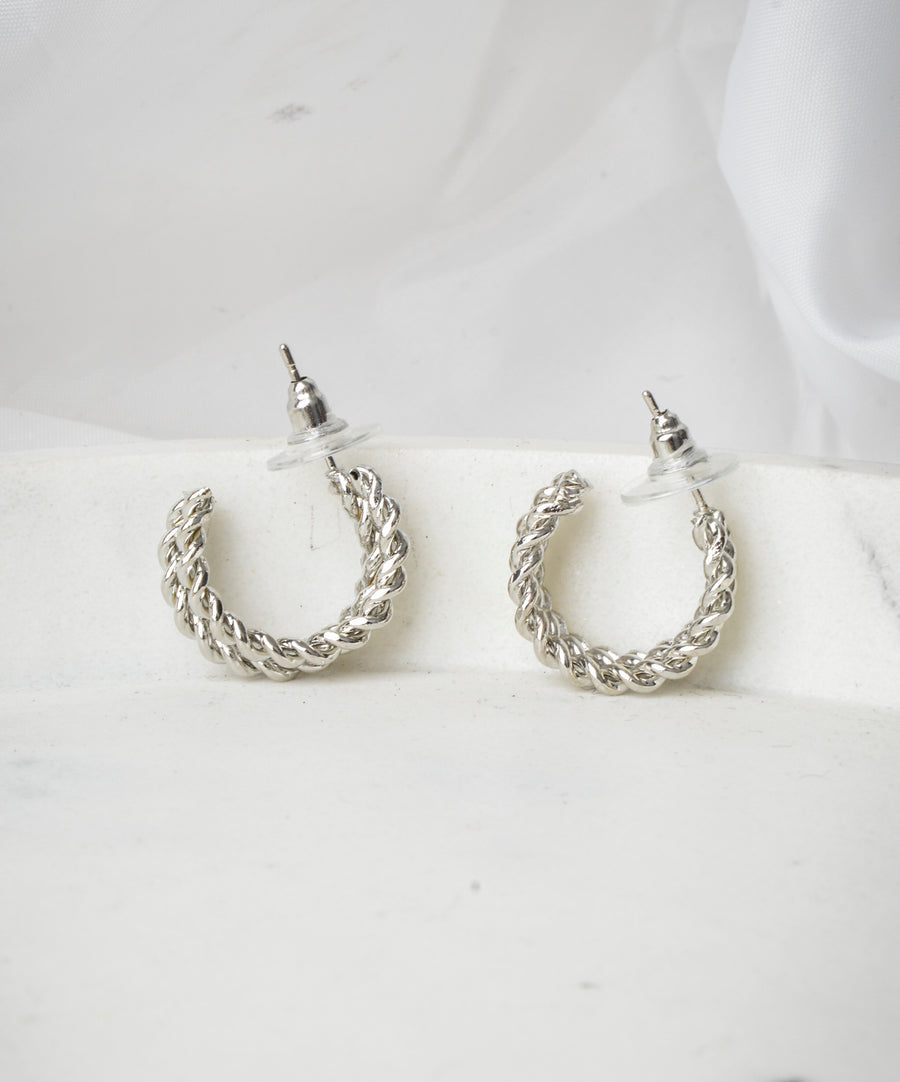 Earrings - Moon | Silver Twisted