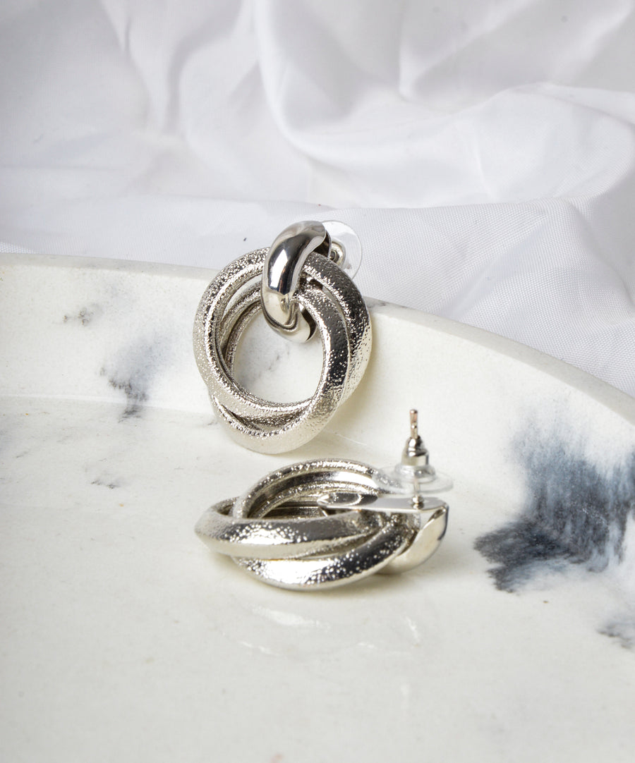 Earrings - Round | Pressed silver