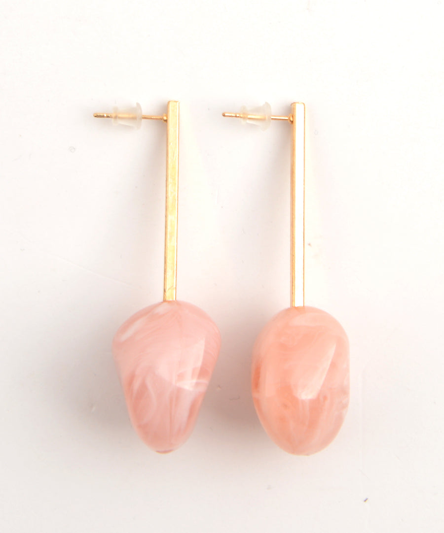 Műgyanta fülbevaló - Rózsaszín