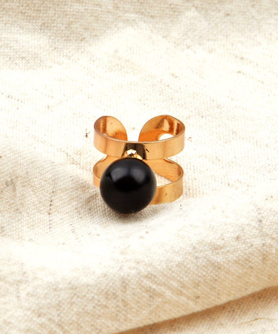 Gyűrű - Fekete gyöngy
