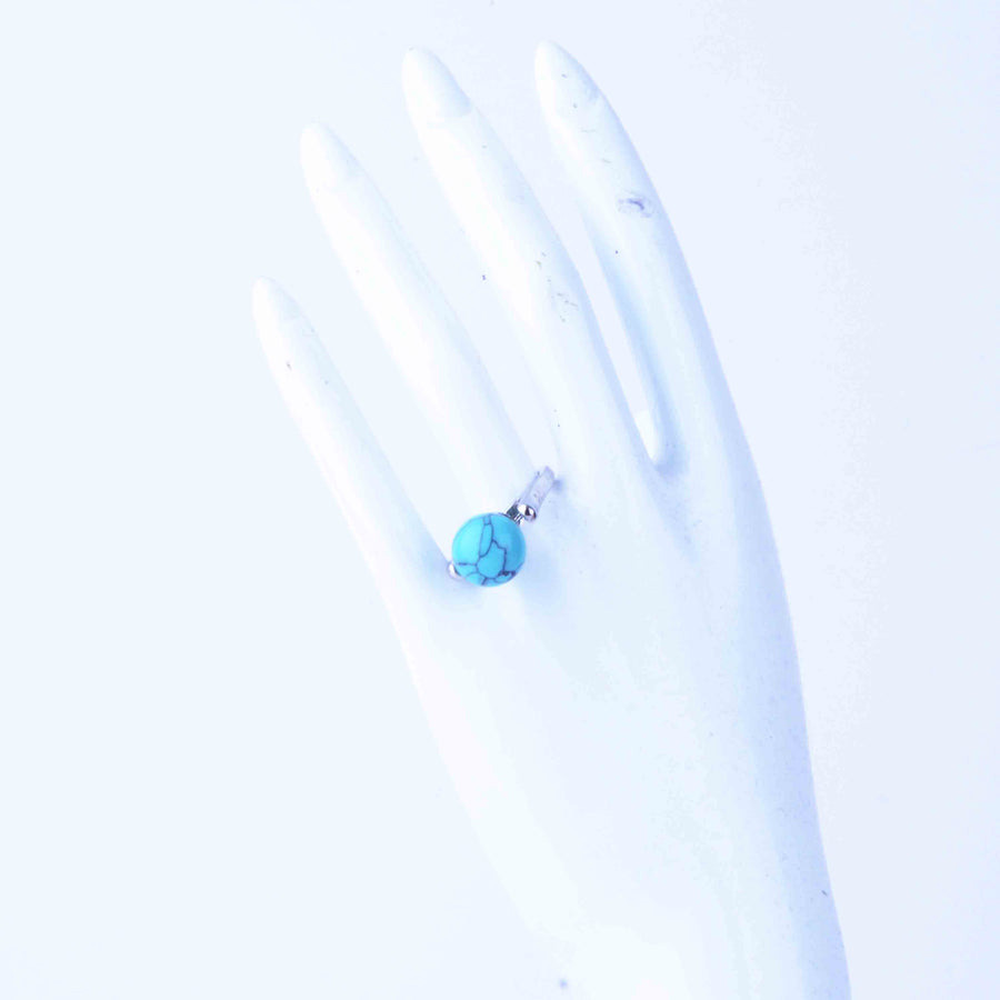 Boho gyűrű - Kék gömb