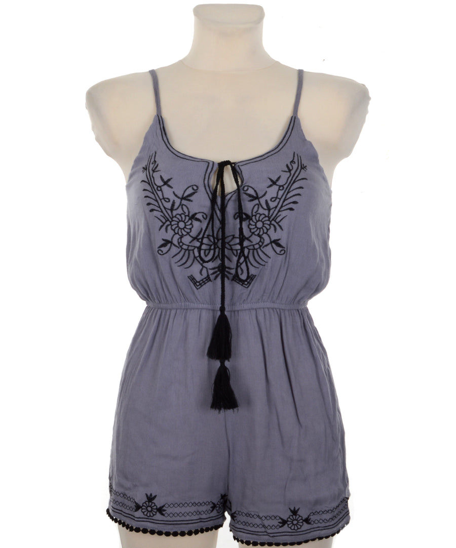 Embroidered romper - Grey