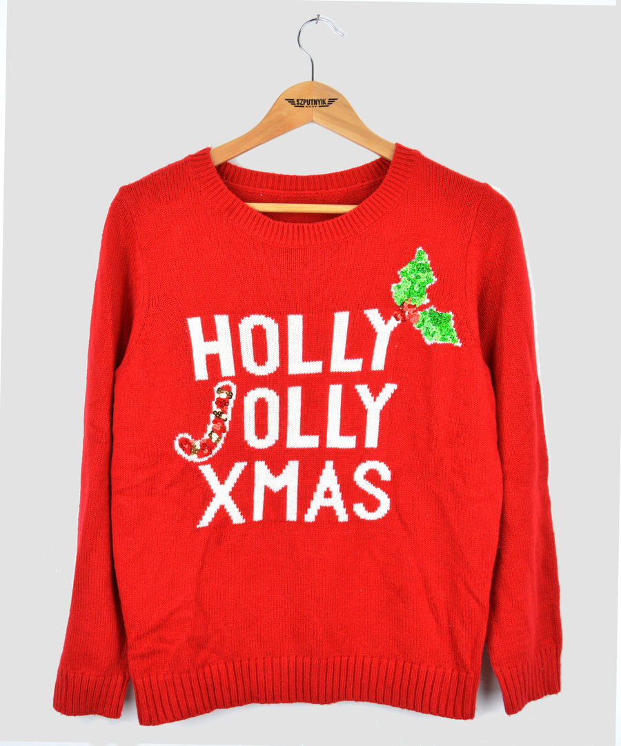 Vintage Christmas Sweater - Holly Jolly Xmas