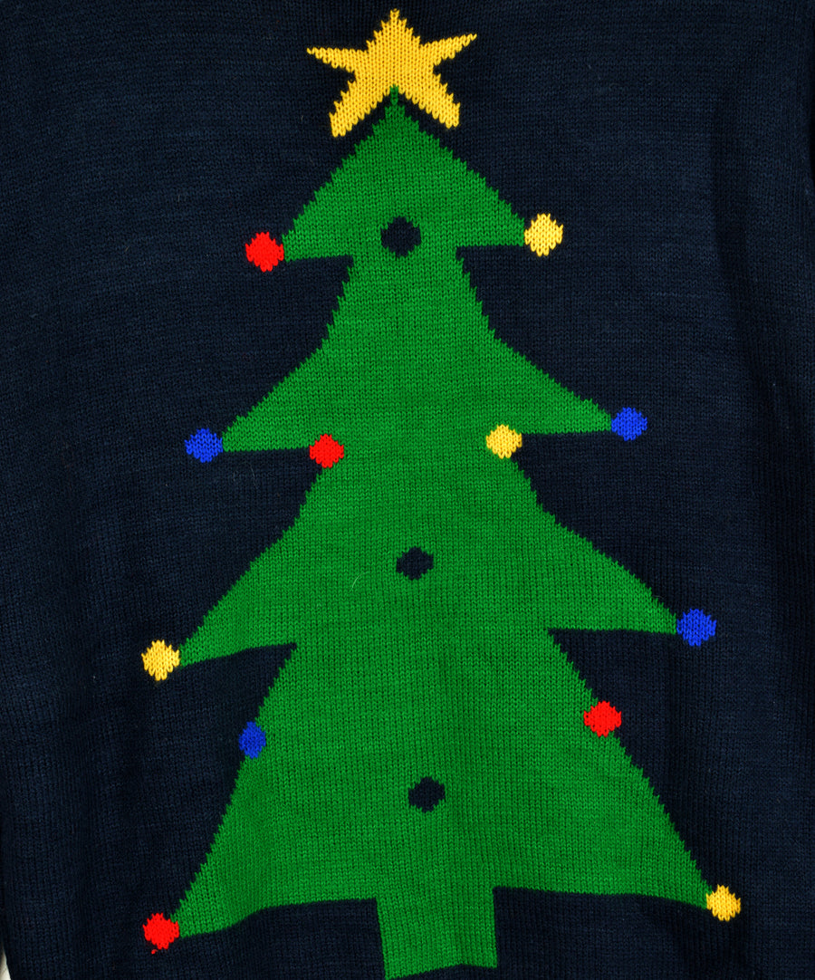 Vintage Christmas sweater - Minimalist pine tree
