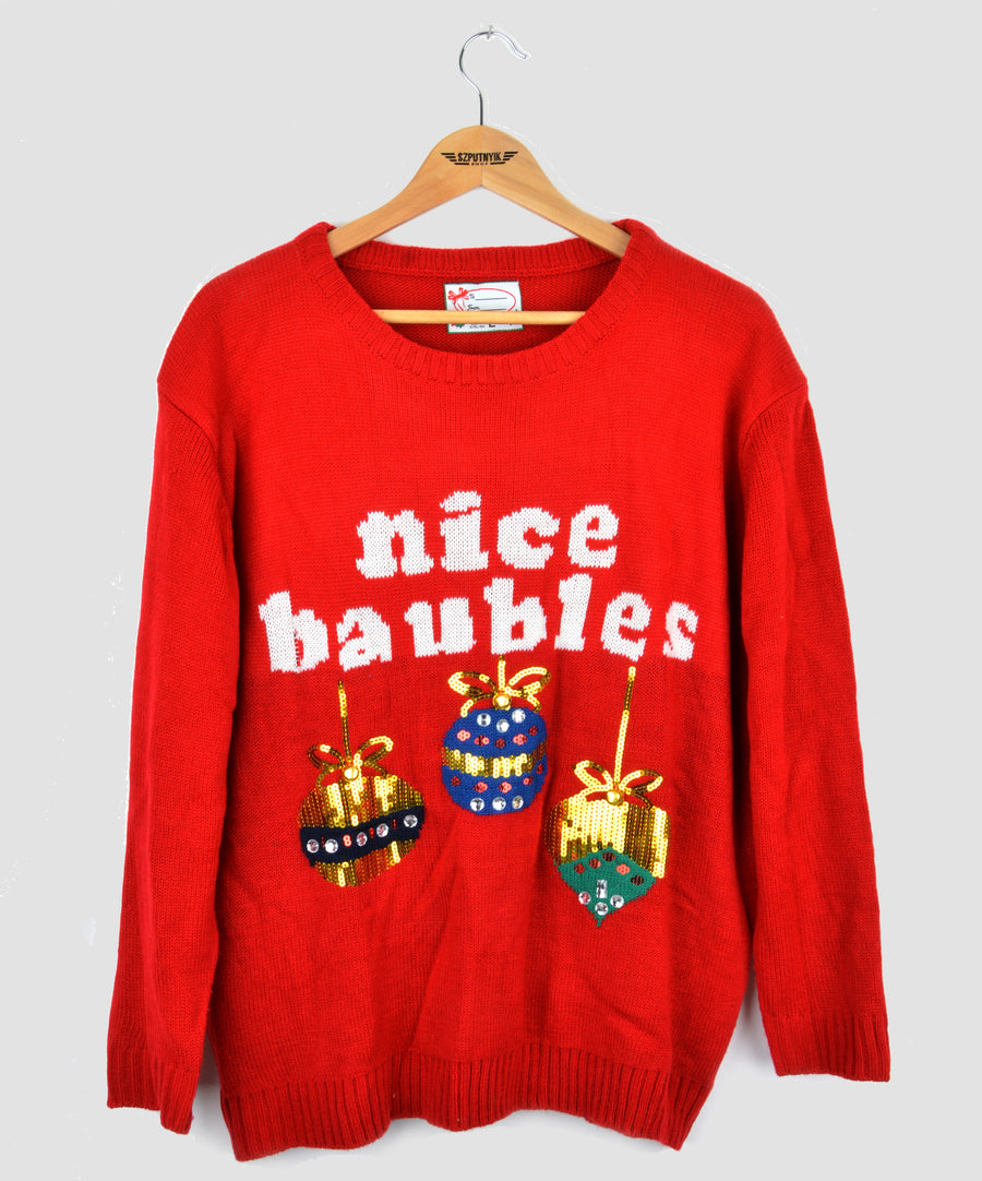 Vintage karácsonyi pulóver - Nice Baubles