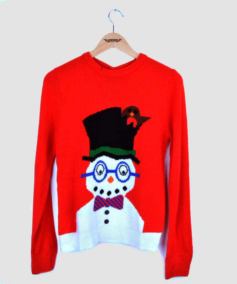 Vintage karácsonyi pulóver - Szemüveges hóember