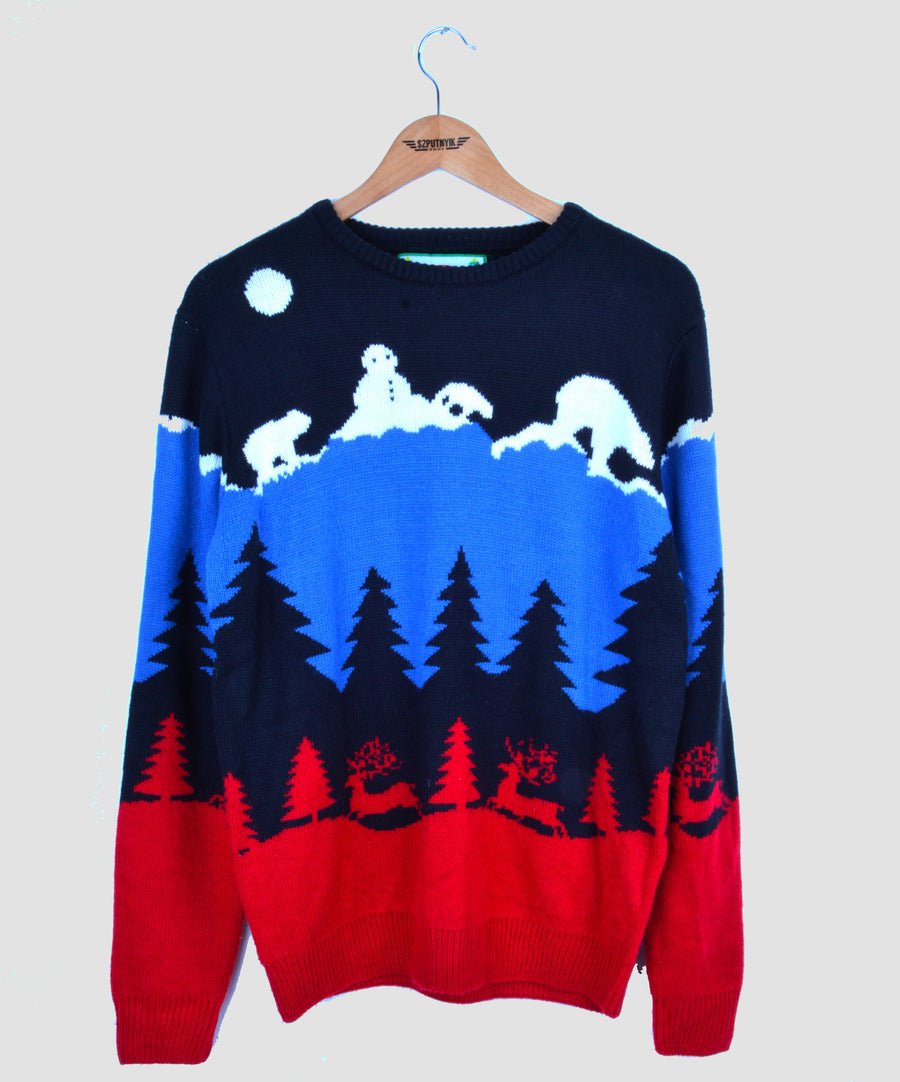 Vintage karácsonyi pulóver - Téli táj