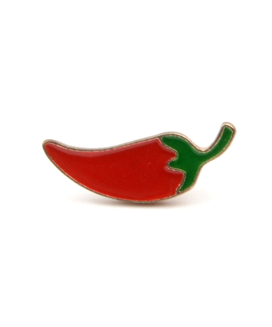 Chili paprika alakú, pin jellegű kitűző.