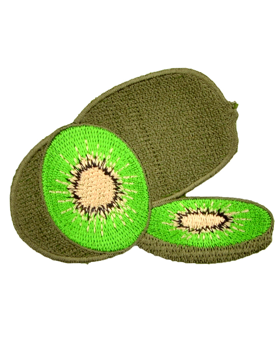 Kiwi formájú hímzett felvarró