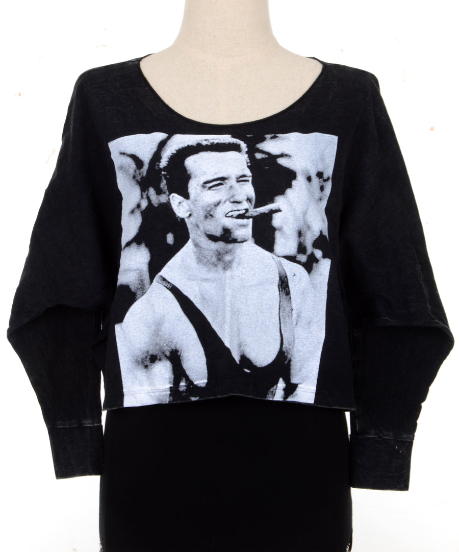 Arnold Schwarzenegger mintás női pulóver