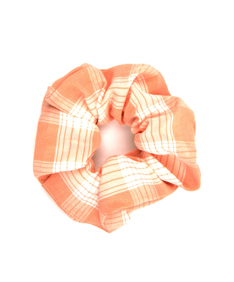 Kockás scrunchie - Rózsaszín