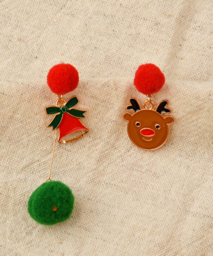 Christmas Earrings - Rudolph and Bell